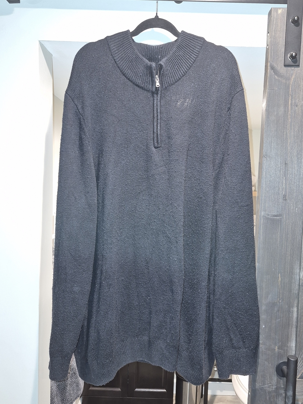 Sonoma Black Quarter-Zip Knit Sweater